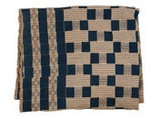 Image of Antique Textile - Blue & Cream 
