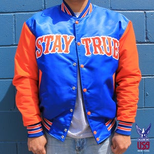 Image of Stay True Varsity Jacket (satin)