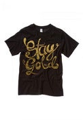 Image of Stay Gold Black T-Shirt Gold Text