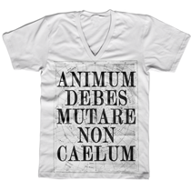 Image of ANIMUM DEBES MUTARE NON CAELUM v-neck shirt