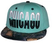Image of Chicago Tiffany Blue Custom Dye Croc Print Snapback Hat