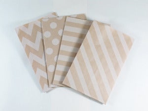 Image of Kraft Patterned Gusset Paper Bags