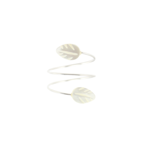 Image of Zola. White Leaf Wrap Ring