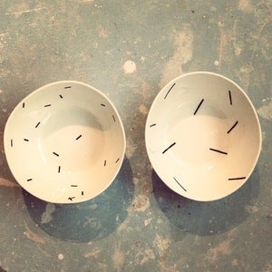 Image of porcelain hand made bowls