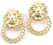 Image of LION FACE POST EARRINGS
