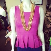 Image of Peplum Top With Zipper Detail