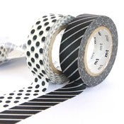 Image of Black Dots x Stripes - mt Washi Tape Duo