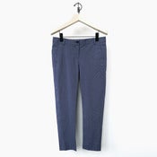 Image of Hartford end-on-end cotton ankle pant - blue