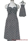 Image of Rockabilly Polka Dot Halter Dress