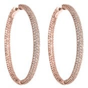 Image of Kara Ackerman <i>Talulah <i/> Large Micro Pave Set Hoops in Rose