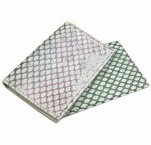 Image of Metallic Leather Fishnet Oyster Card Holder
