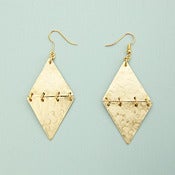 Image of Large Brass Diamond Triangle Earrings 