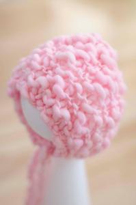 Image of Pink newborn bonnet RTS