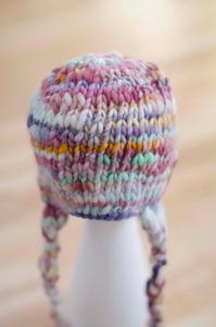 Image of 0-3 month beanie with tassles RTS