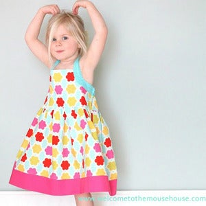 Image of Girls Summer Halter Dress Sewing Pattern sizes 2-8 years - PDF Sewing Pattern