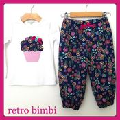 Image of Size 2~Harem Pants & Top Set~Navy Floral