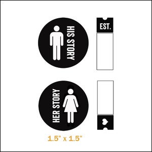 Image of his & her story stamp set