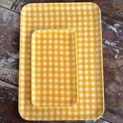 Image of Fog Linen Tray: Yellow Check