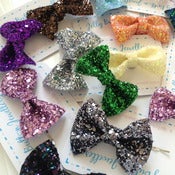 Image of Miniature Glitter Bow Hair Slide