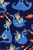 Image of Knights and Dragons organic cotton jersey (by the half metre)