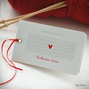 Image of Heart Personalized Knitting Tags {#353}