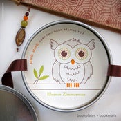 Image of Owl Personalized Bookplates + Beaded Bookmark {#328}