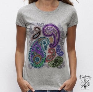 Image of T-shirt gris femme cachemire