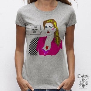 Image of T-shirt gris femme No Means No by Dadawan 