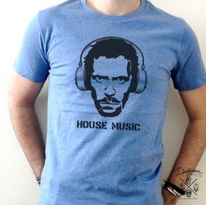 Image of T-shirt bleu homme House Music by Dadawan