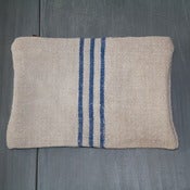 Image of Antique Linen Pouch - Swedish Blue