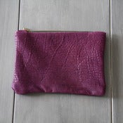 Image of Leather Pouch - Pebbled Purple