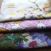Image of Anemone Vintage Barkcloth fabric Scrap Bag
