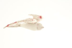 Image of swallow mobile / vintage red flower