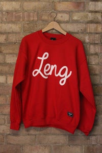 Image of LENG SCRIPT CREWNECK RED