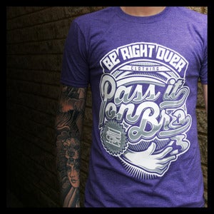 Image of 'PASS IT ON BRO' T-shirt Heather Purple