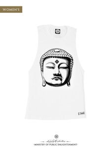 Image of WOMEN'S BUDDHA MUSCLE T-Shirt | White