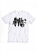 Image of Black SLOTH Tag White T-shirt