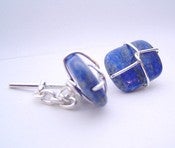 Image of lapis lazuli and sterling silver cufflinks