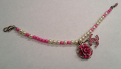 Image of Chanel Pink Camellia and Silver Bracelet