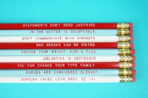 Image of Reasons to love type pencil set