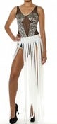 Image of White Fringe High waist maxi skirt