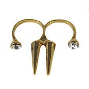 Image of Spike Crystal Double Knuckle Ring