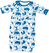Image of Organic Newbie Gown - Zoo, Teal