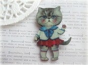 Image of Sailor Girl Kitty Cat Brooch