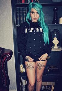 Image of Hate Cross Print Black Jumper