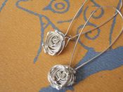 Image of Melted Silver Rose Earrings