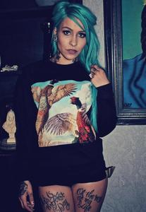 Image of Applique Pheasant Bird Print Print Black Jumper
