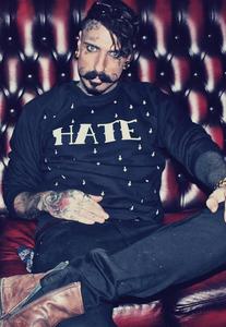 Image of ALICE BOYS Hate Cross Print Black Jumper