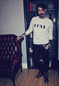 Image of ALICE BOYS Love Print Grey Jumper Love Heart Print