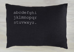 Image of alphabet pillow graphite